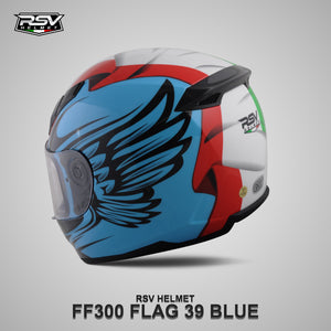 RSV FF300 FLAG39 BLUE BUNDLING WITH VISOR DARKSMOKE / IRIDIUM SILVER