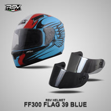 Muat gambar ke penampil Galeri, RSV FF300 FLAG39 BLUE BUNDLING WITH VISOR DARKSMOKE / IRIDIUM SILVER
