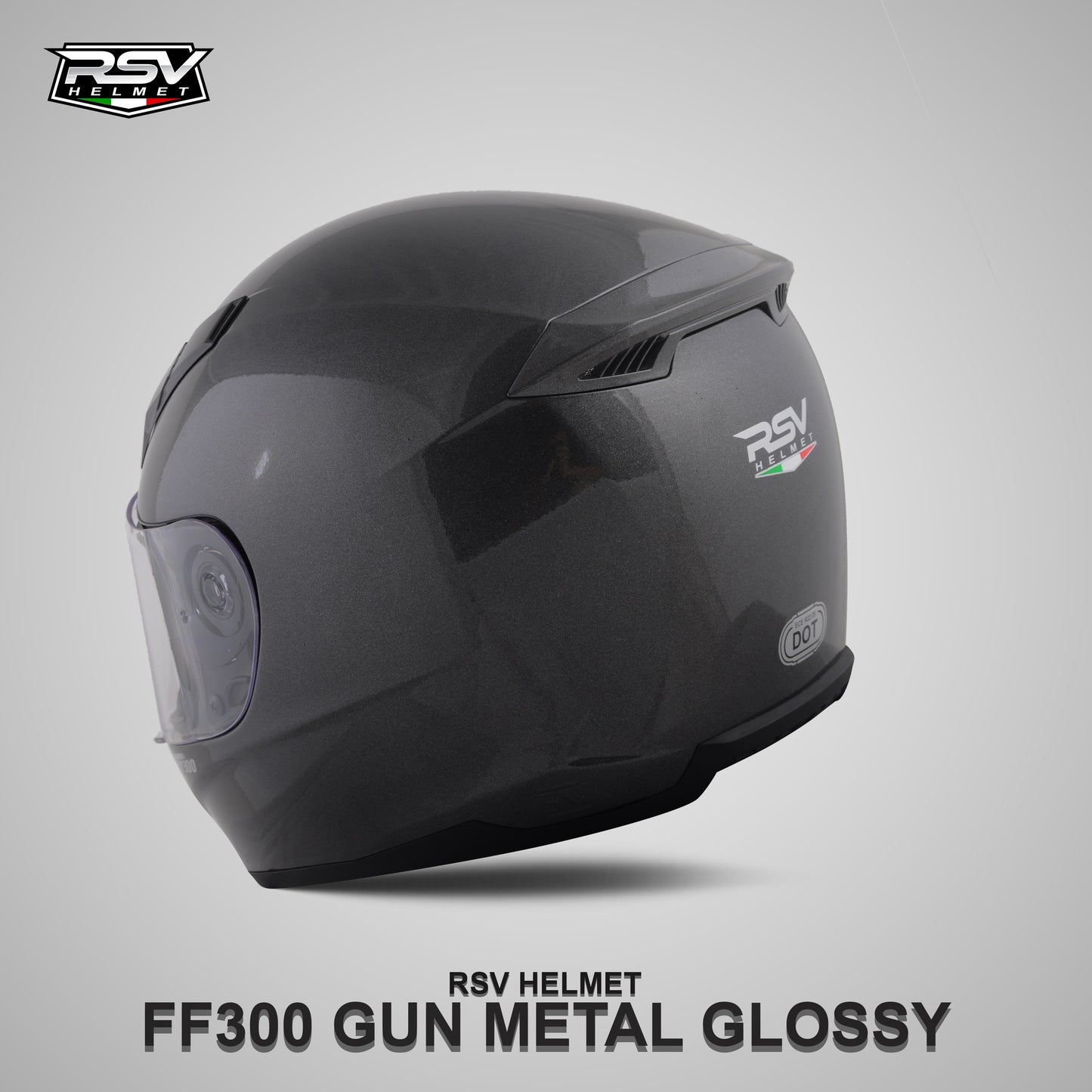 RSV FF300 GUNMETAL GLOSSY BUNDLING WITH VISOR DARKSMOKE / IRIDIUM SILVER