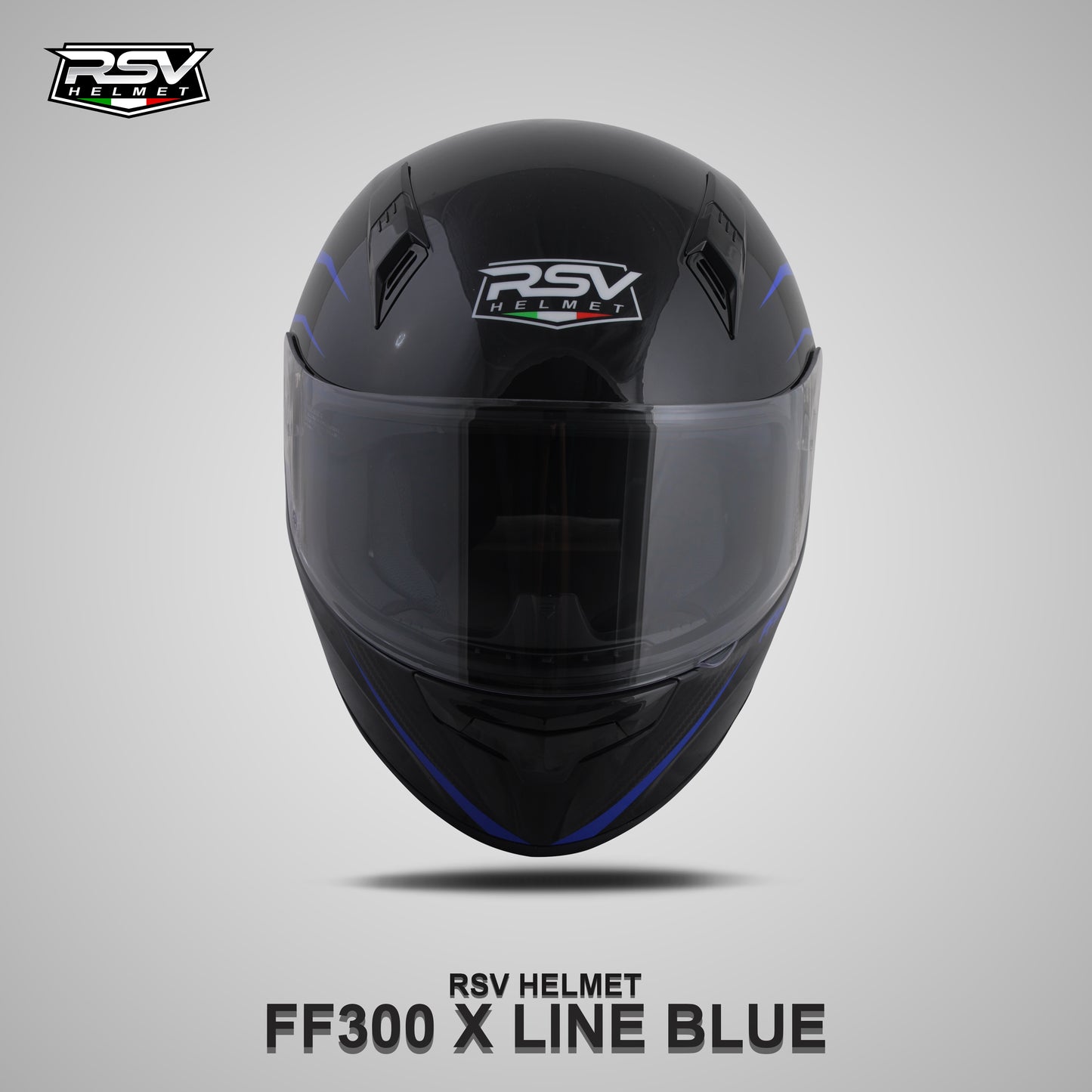 RSV FF300 X LINE BLUE BUNDLING WITH VISOR DARKSMOKE / IRIDIUM SILVER