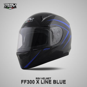 RSV FF300 X LINE BLUE BUNDLING WITH VISOR DARKSMOKE / IRIDIUM SILVER