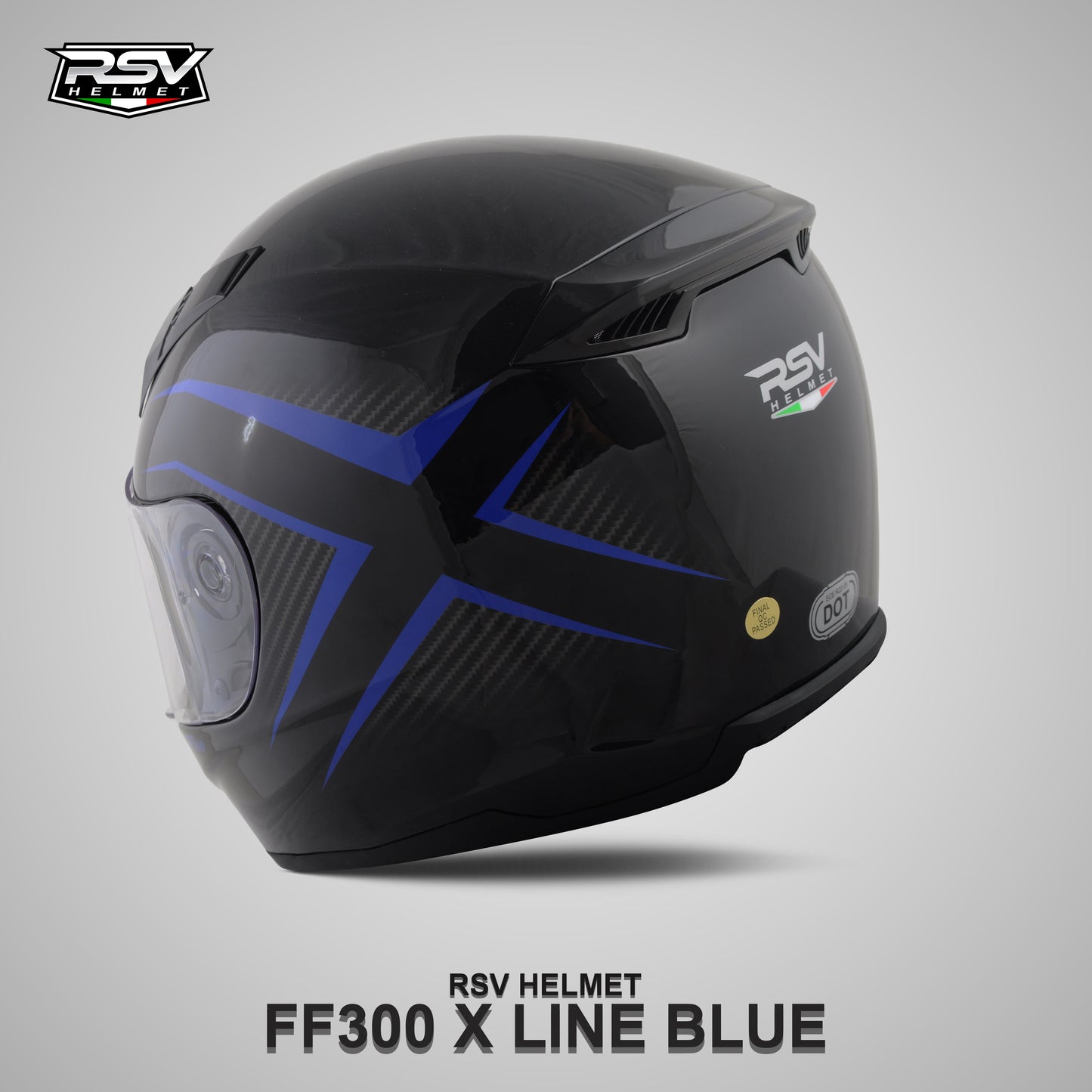 RSV FF300 X LINE BLUE BUNDLING WITH VISOR DARKSMOKE / IRIDIUM SILVER