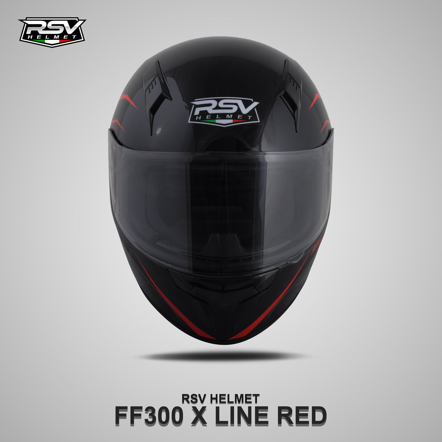 RSV FF300 X LINE RED BUNDLING WITH VISOR DARKSMOKE / IRIDIUM SILVER