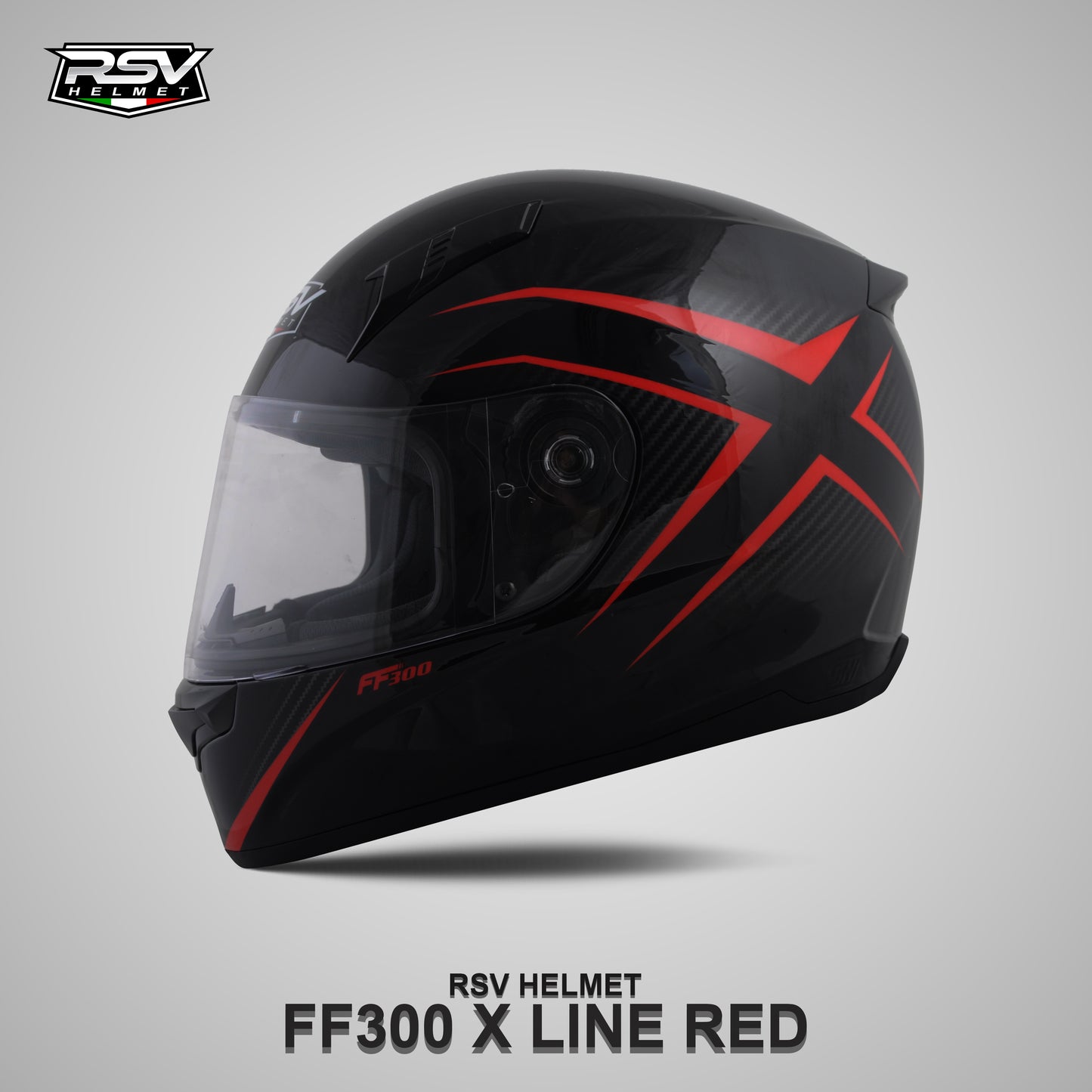 RSV FF300 X LINE RED BUNDLING WITH VISOR DARKSMOKE / IRIDIUM SILVER