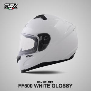 RSV FF500 WHITE GLOSSY BUNDLING WITH VISOR DARKSMOKE / IRIDIUM SILVER