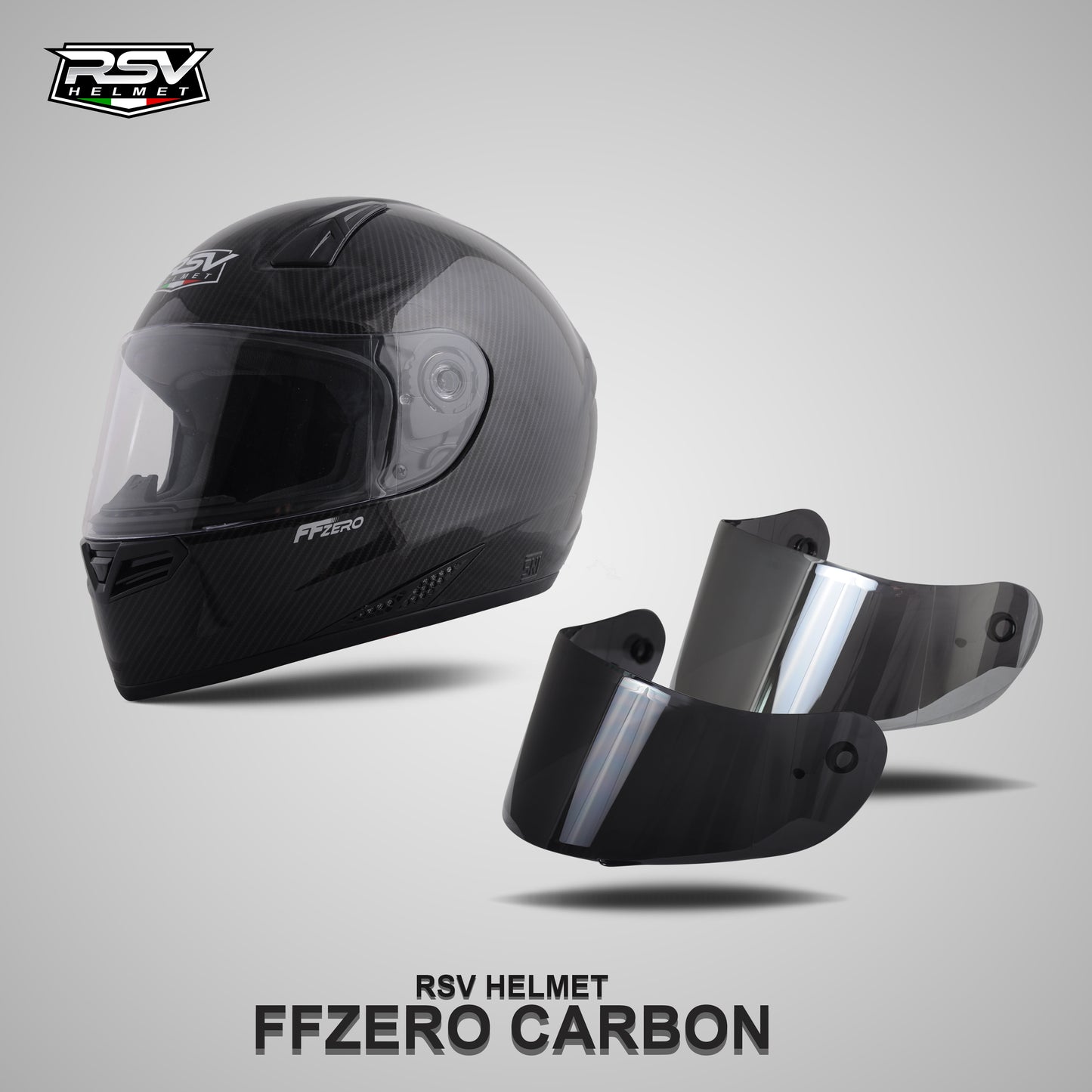 RSV FFZERO CARBON GRAPHIC BUNDLING WITH VISOR DARKSMOKE / IRIDIUM SILVER