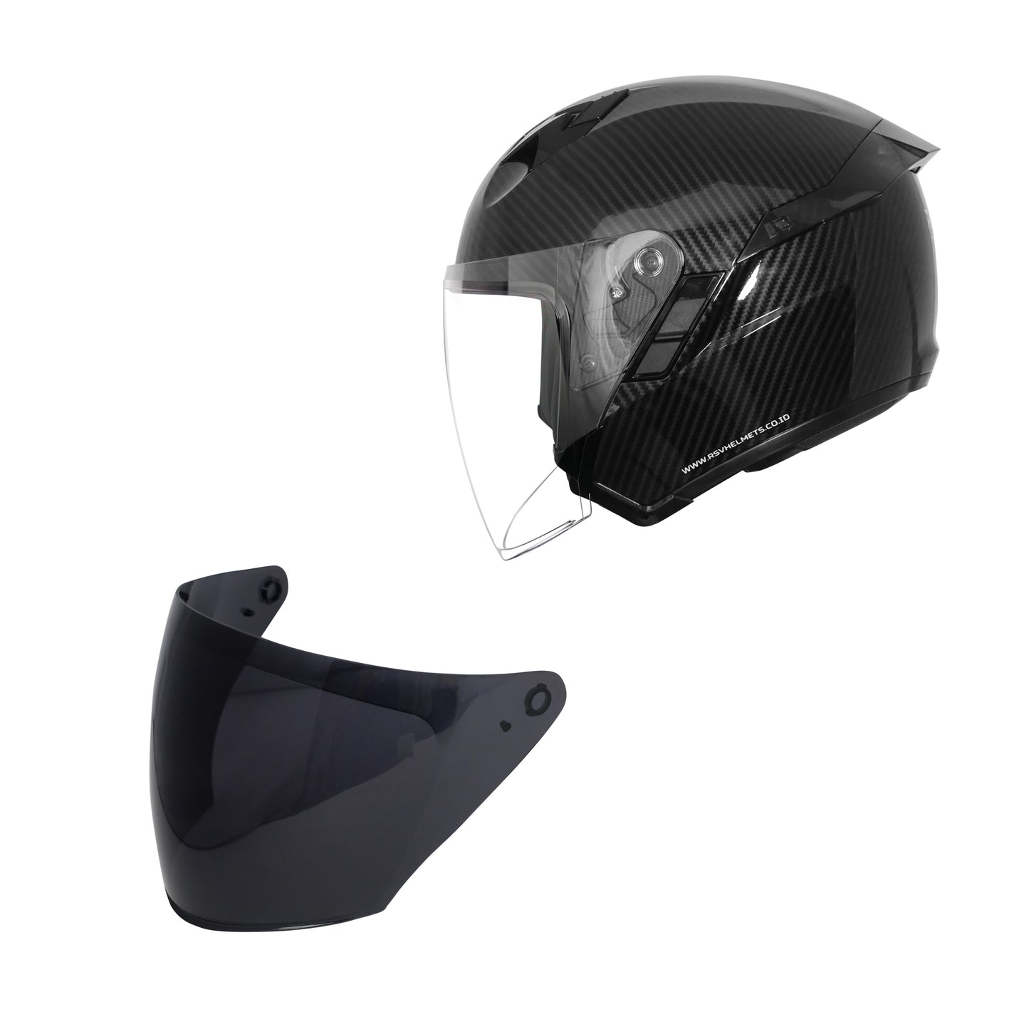 VALENTINE BUNDLING FF500 + SV300 CARBON GLOSSY PAKET GANTENG VISOR DARKSMOKE