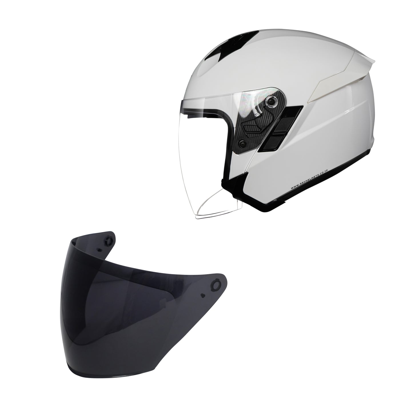 VALENTINE BUNDLING FF500 + SV300 WHITE GLOSSY PAKET GANTENG VISOR DARKSMOKE